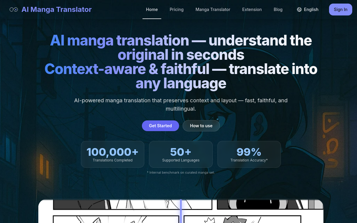 Captura de pantalla de Manga Translator