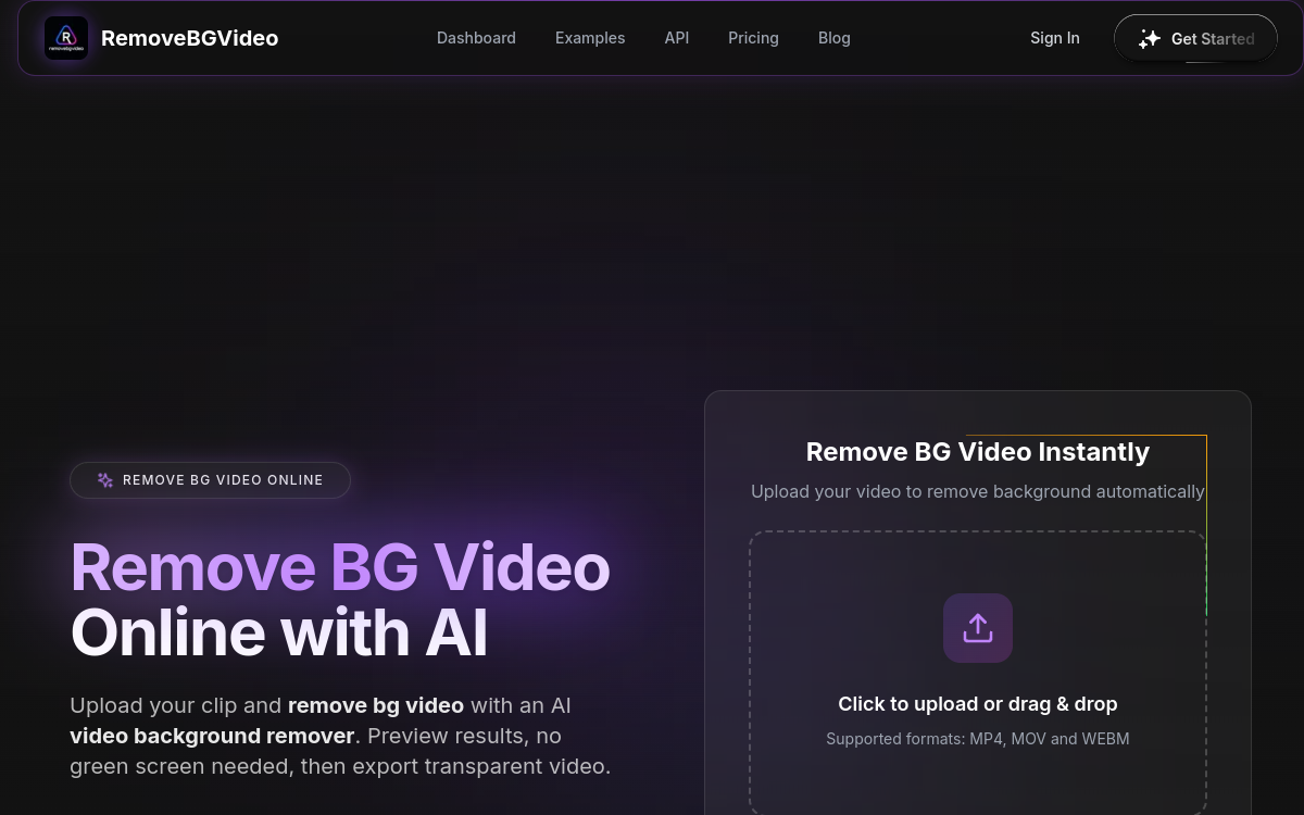 Screenshot of RemoveBGVideo
