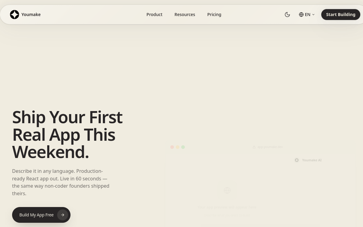 Screenshot of Youmake
