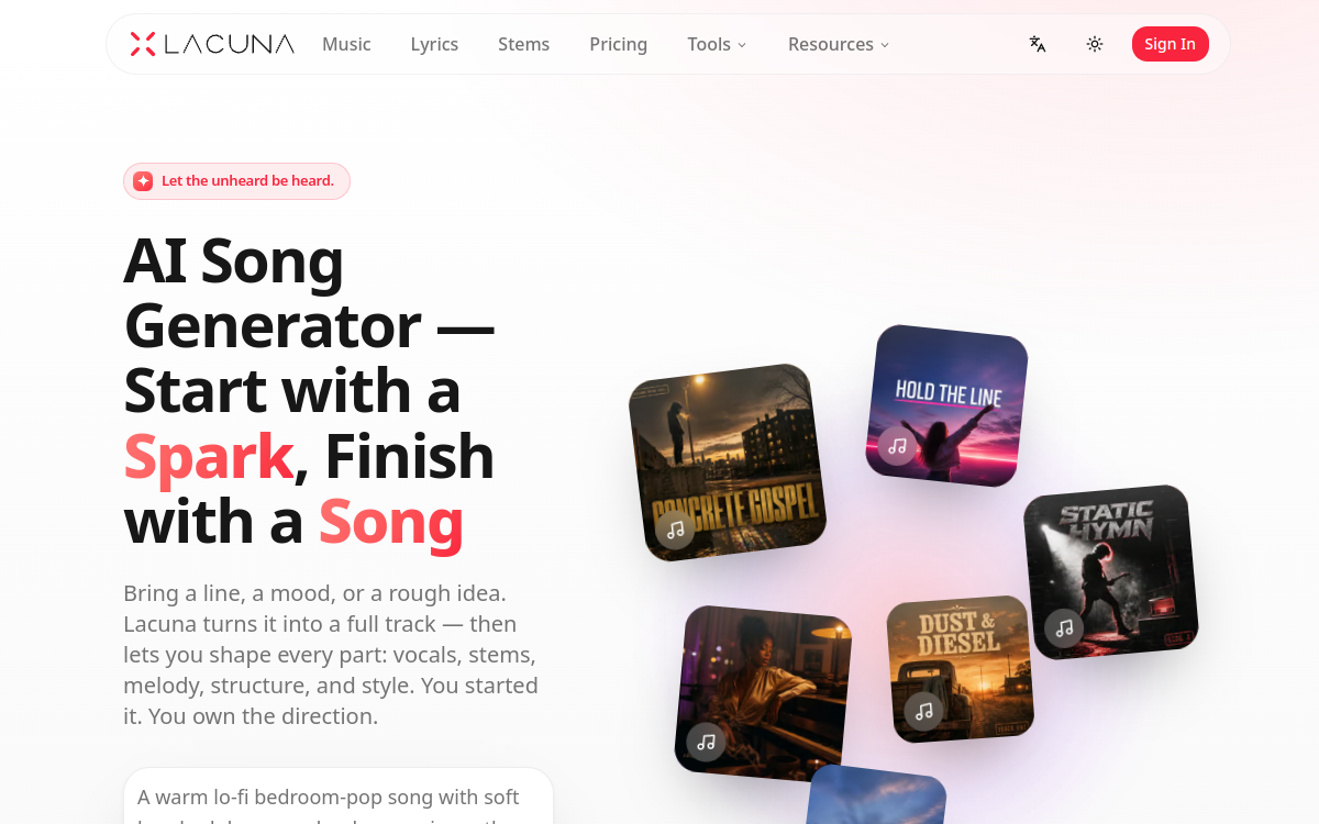 Screenshot of Lacuna FM