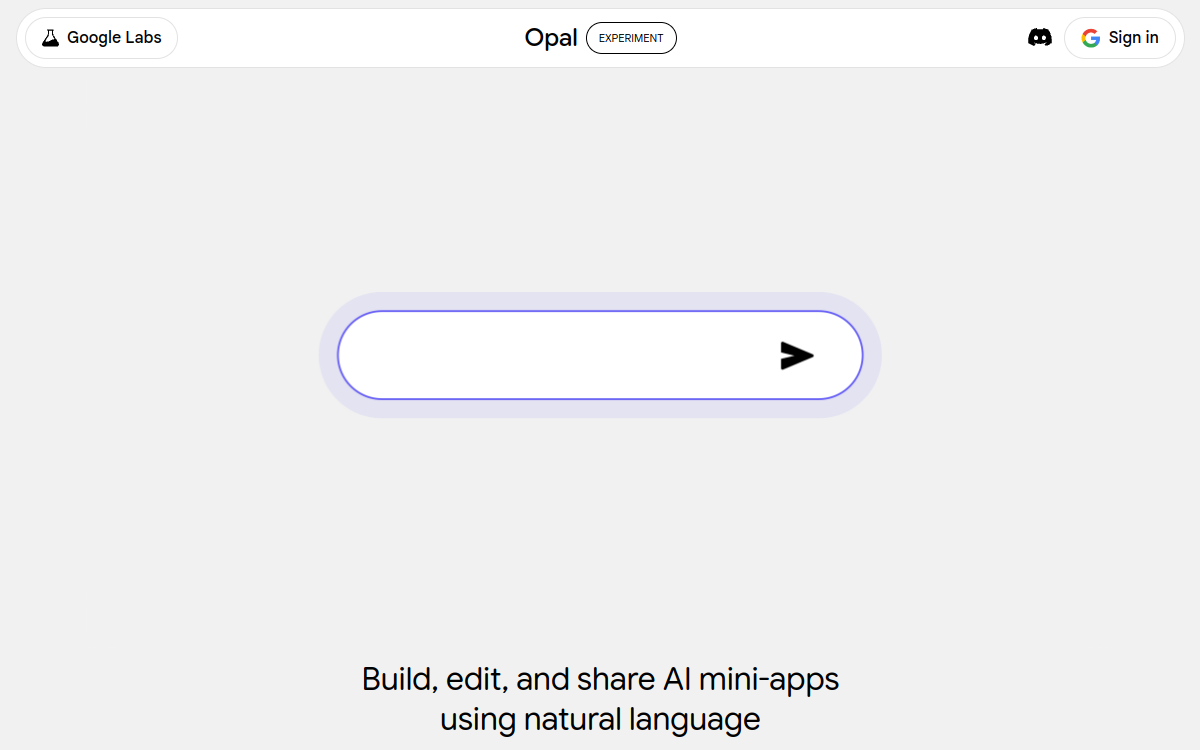 Screenshot of Google Opal