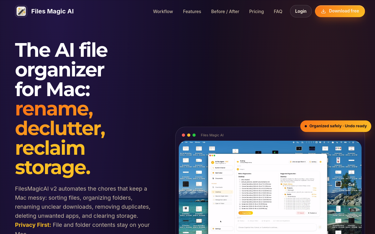 Screenshot of Files Magic AI