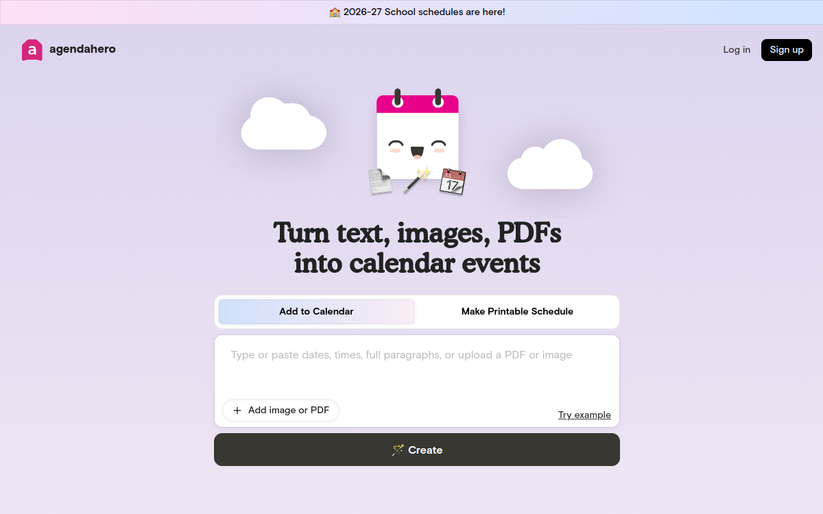 Screenshot of Agenda Hero