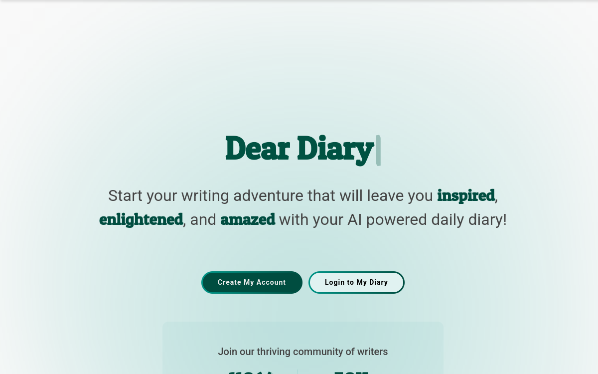 Screenshot of AI Diary