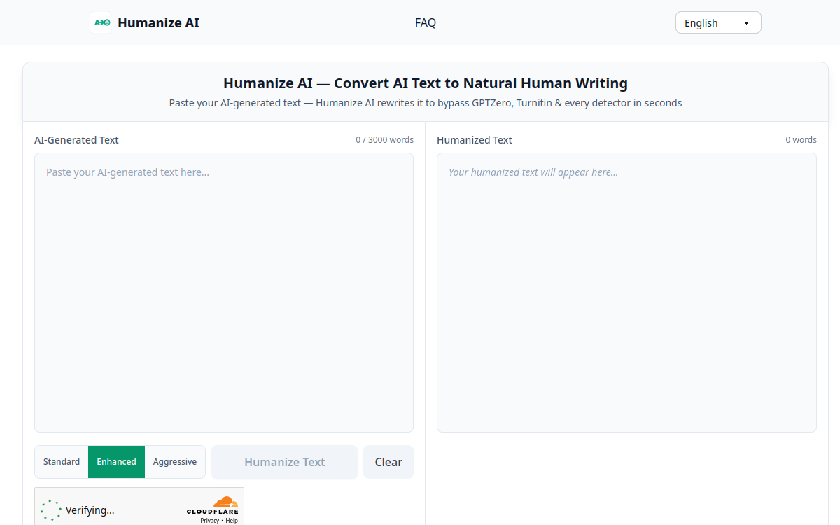 Screenshot of Humanize AI