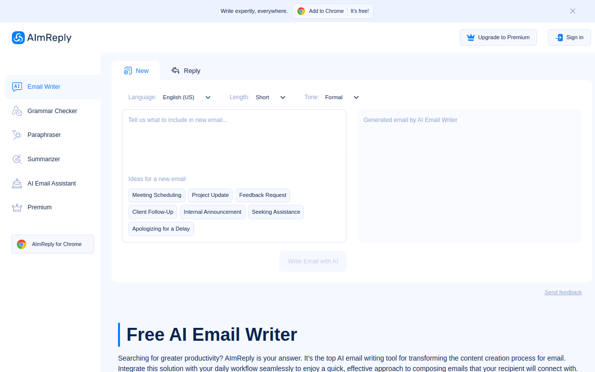 Screenshot of AImReply