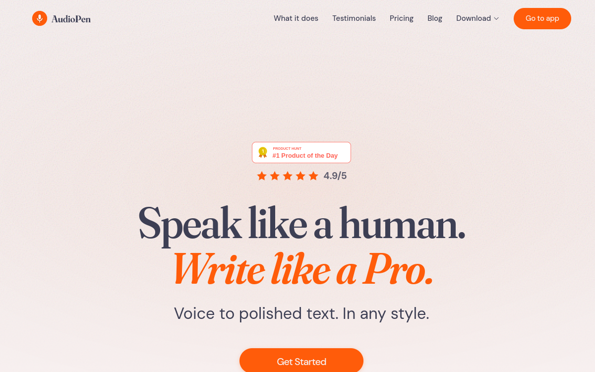 Screenshot of AudioPen
