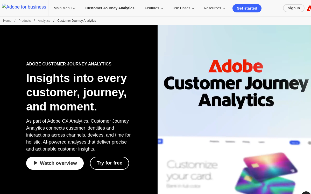 Screenshot of Adobe Customer Journey Analytics
