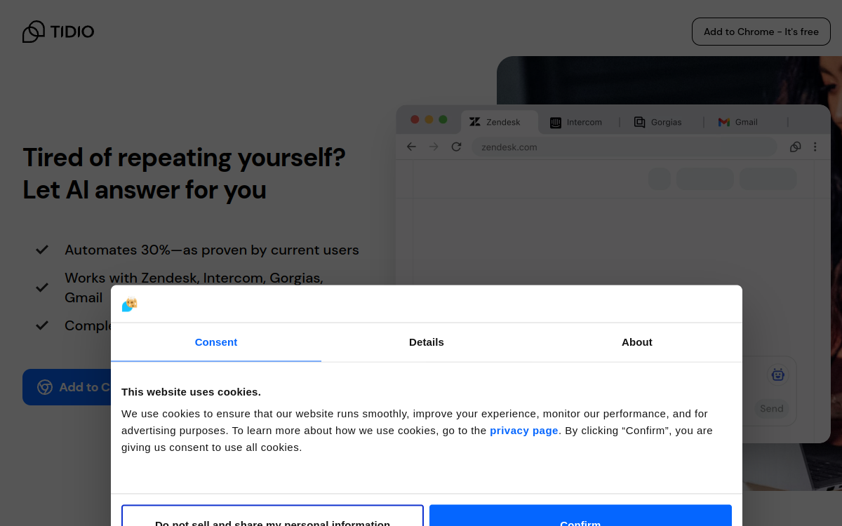 Screenshot of Tidio Lyro