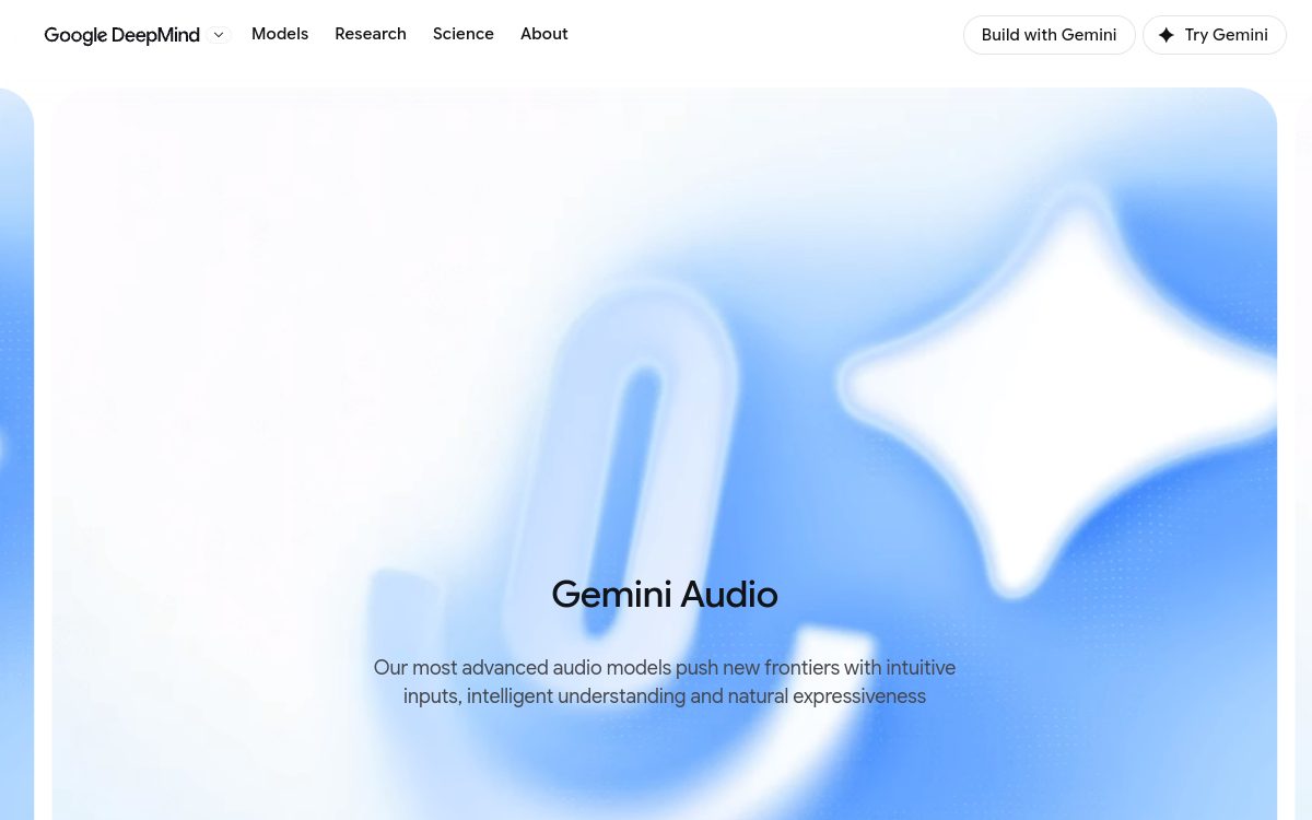 Screenshot of Gemini Audio