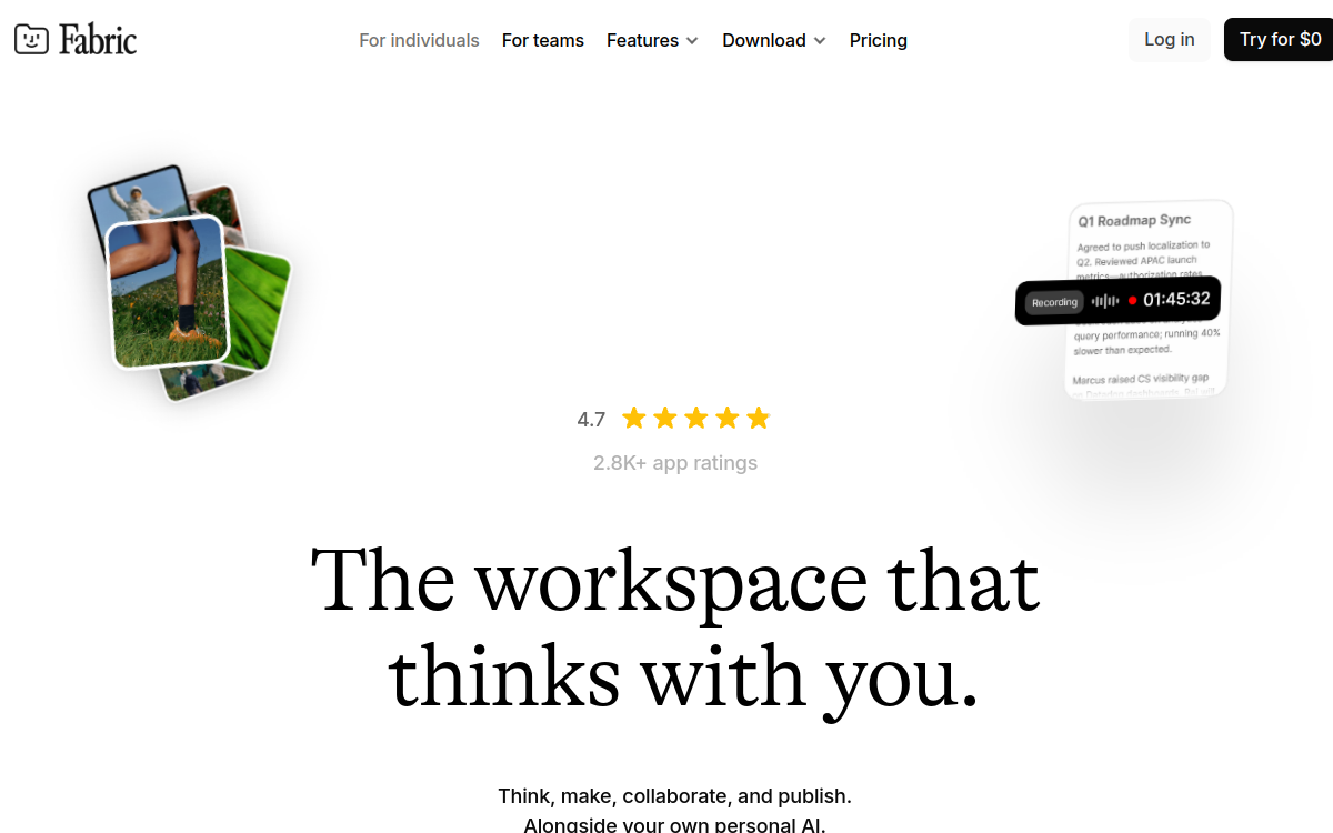 Screenshot of Fabric
