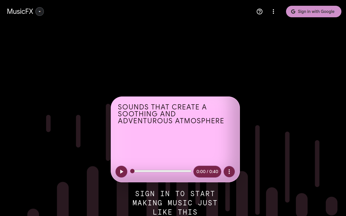 Screenshot of MusicFX