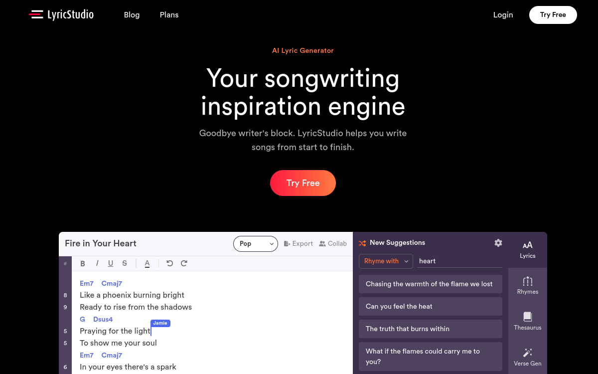 Screenshot of LyricStudio