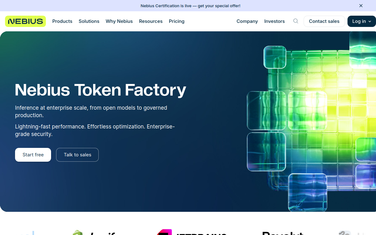 Screenshot of Nebius Token Factory