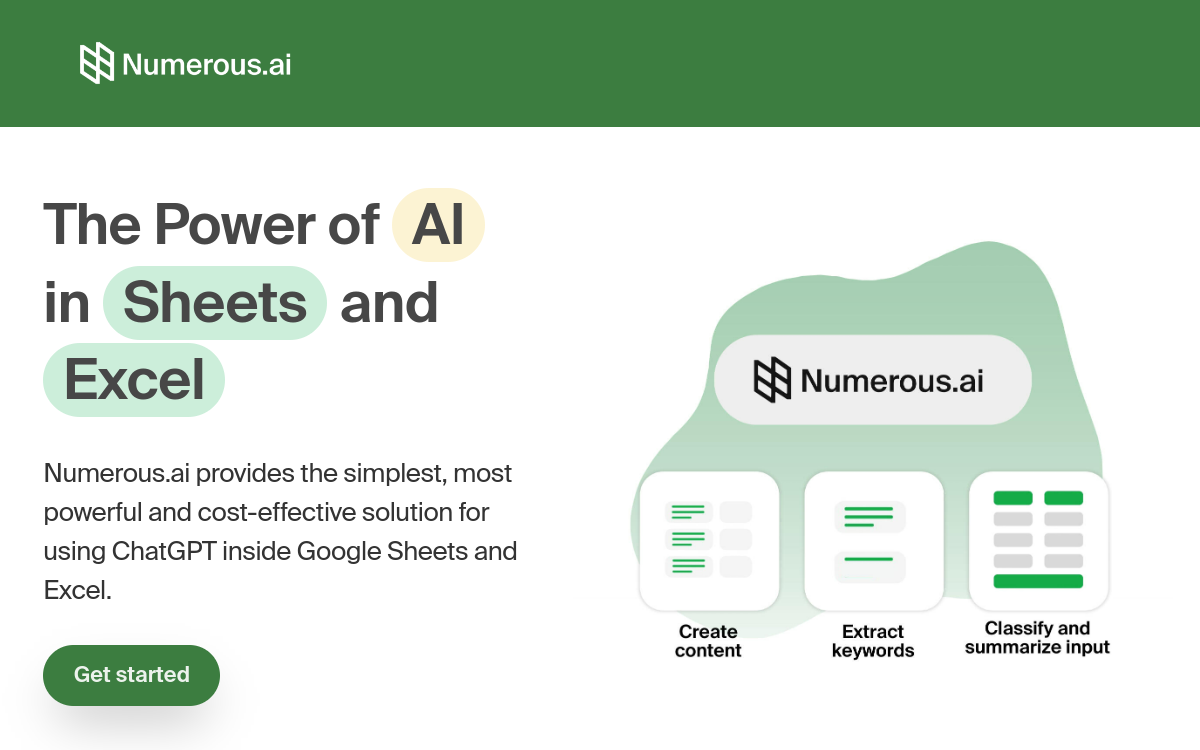 Screenshot of Numerous.ai