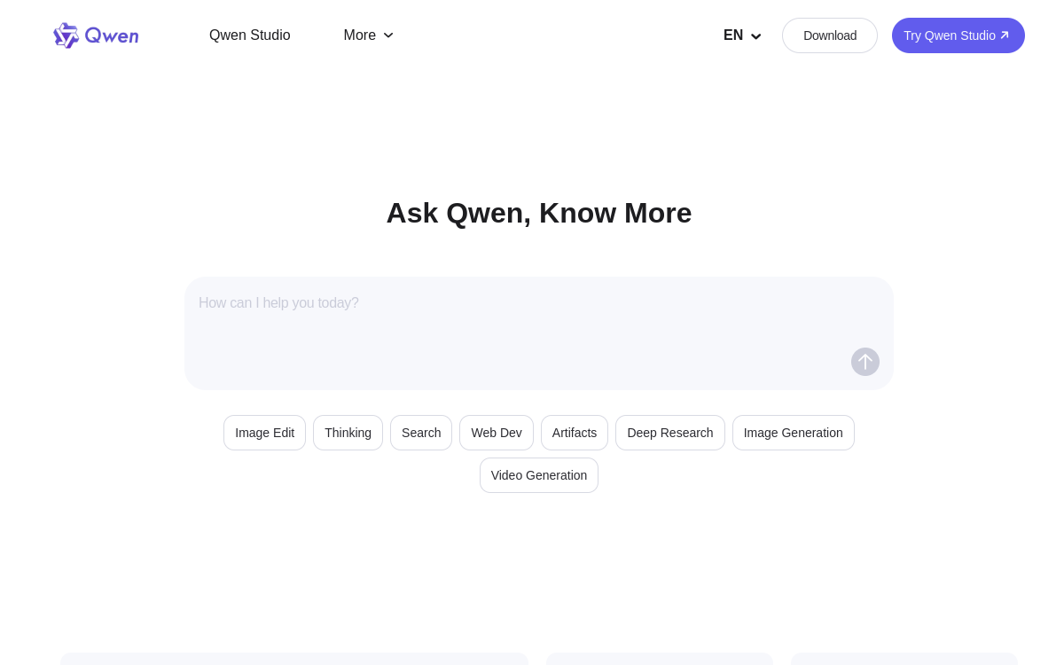 Screenshot of Qwen