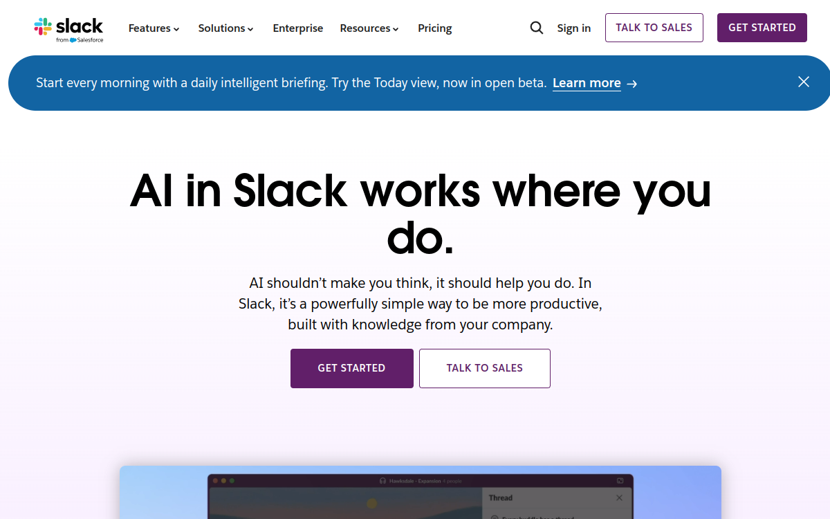 Screenshot of Slack AI