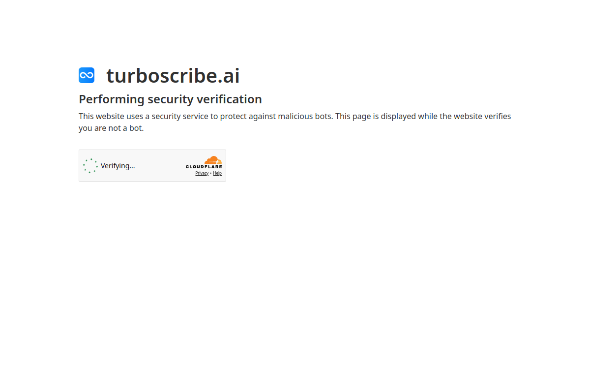 Screenshot of TurboScribe