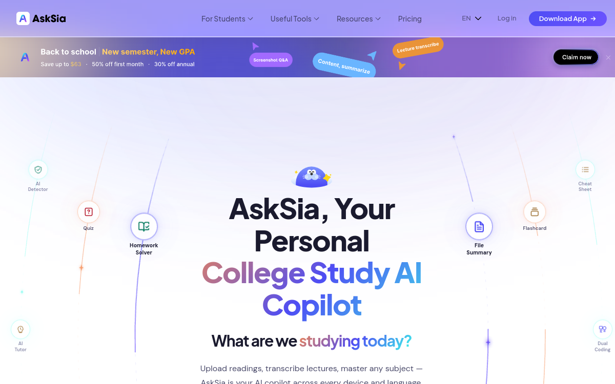 Screenshot of AskSia