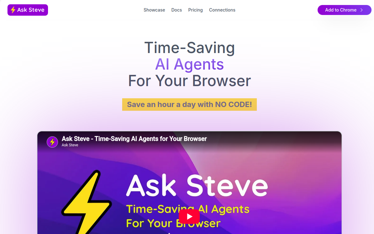 Screenshot of AskSteve