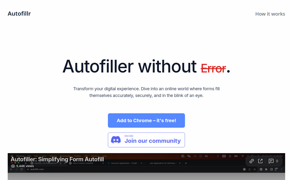 Screenshot of Autofillr