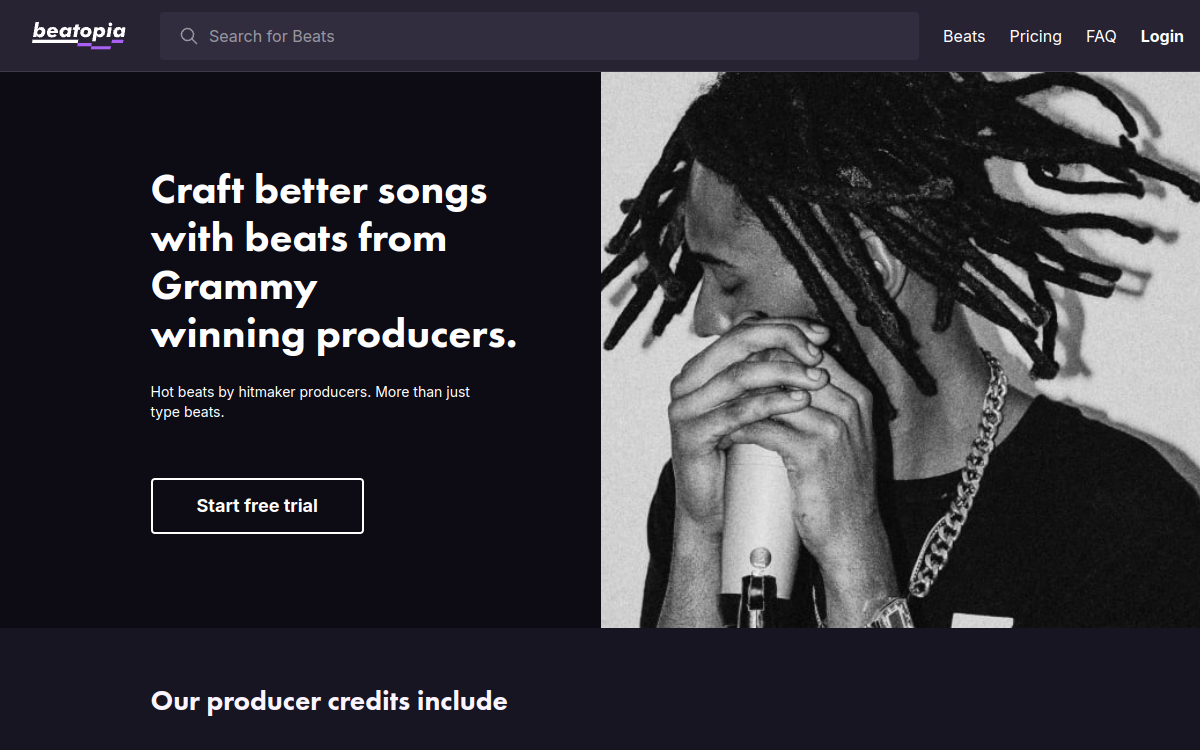 Screenshot of Beatopia AI Lyrics Generator