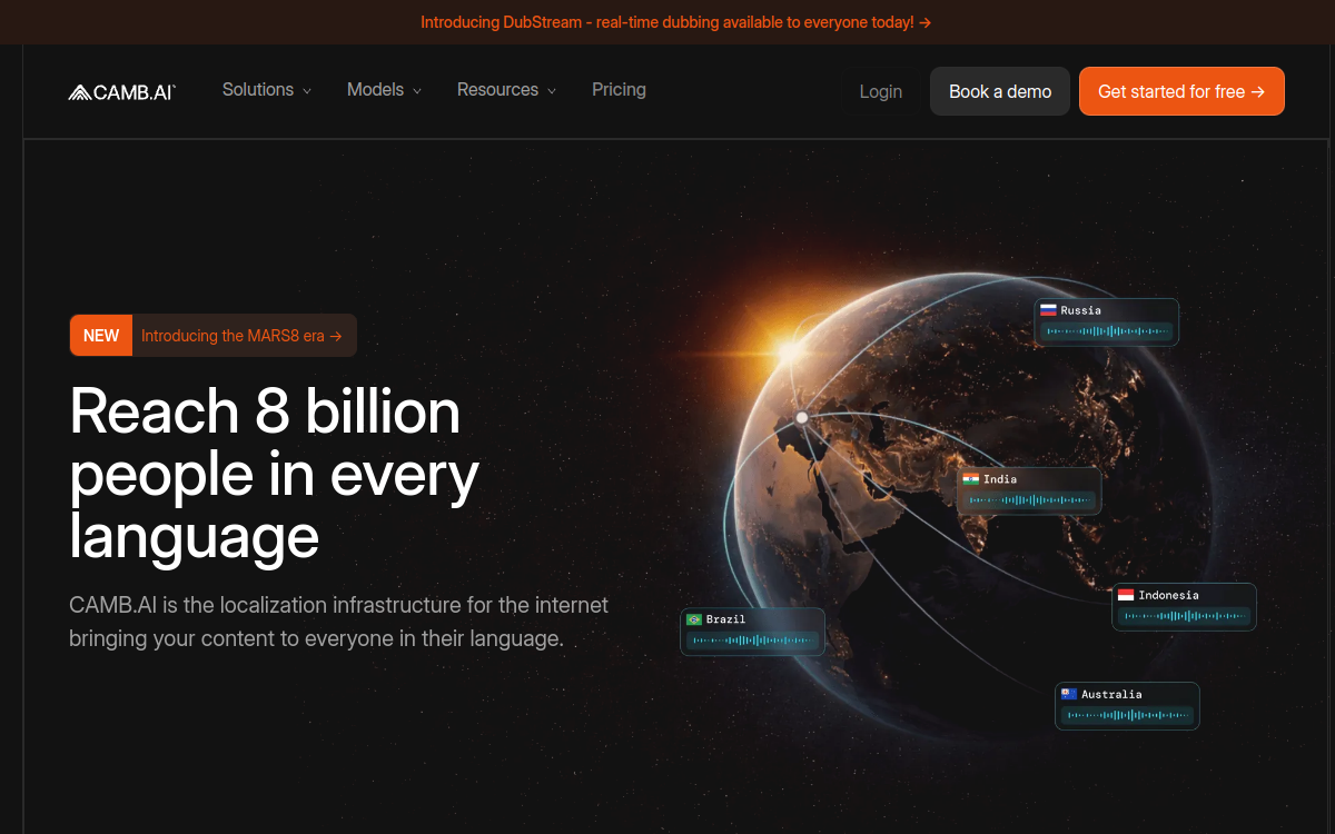 Screenshot of Camb AI