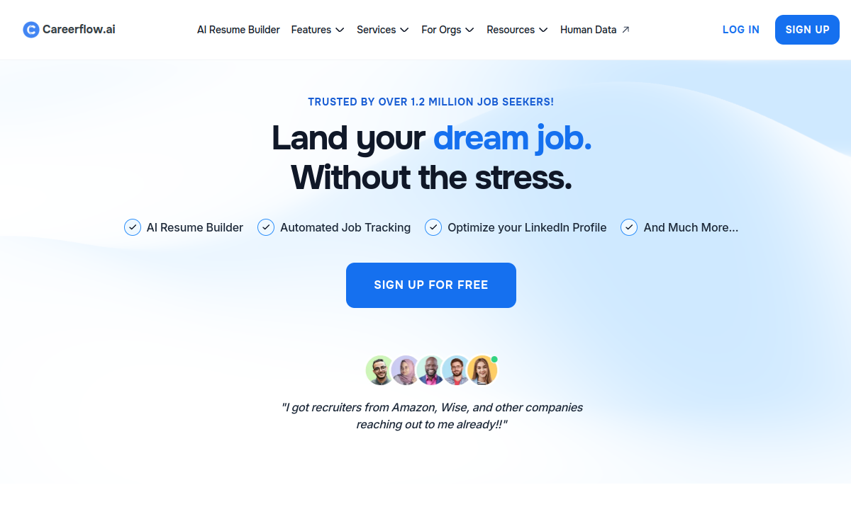 Screenshot of Careerflow