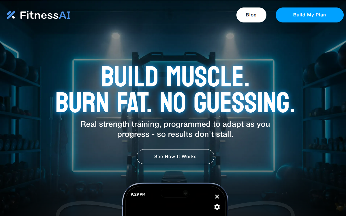 Screenshot of FitnessAI