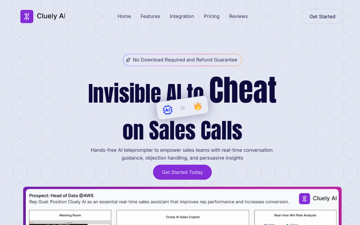 Screenshot of Cluely AI