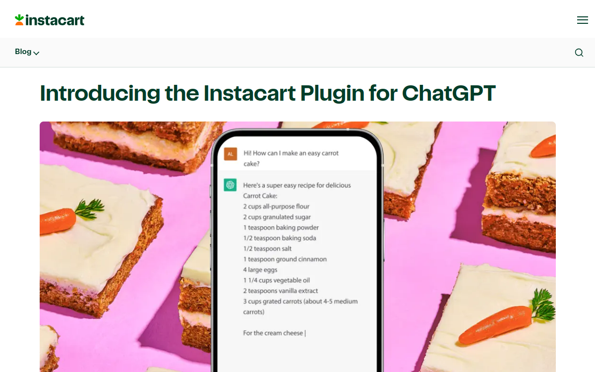 Screenshot of Instacart Ask Instacart