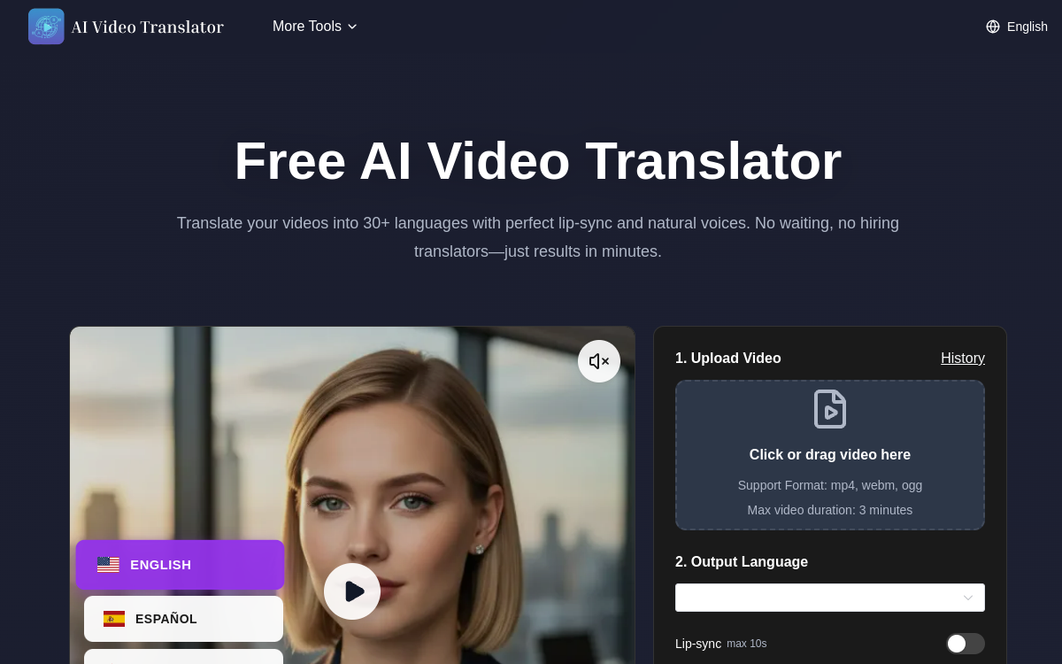Screenshot of AI Video Translator