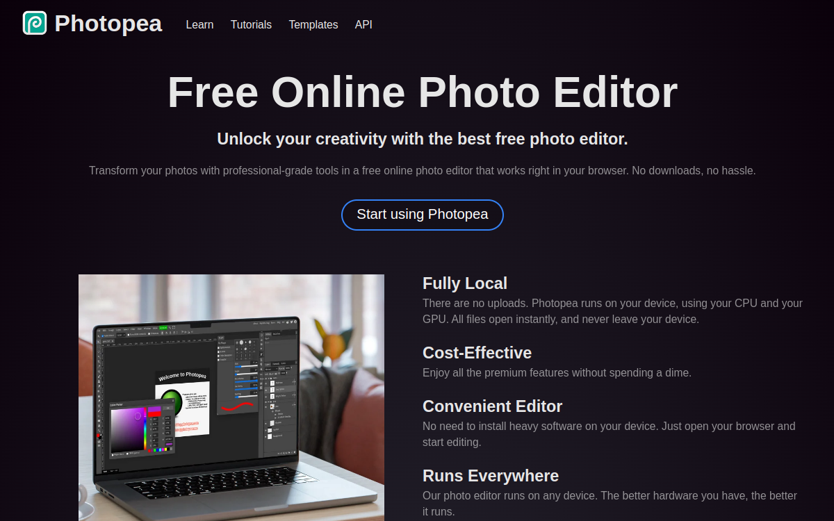 Screenshot of Photopea