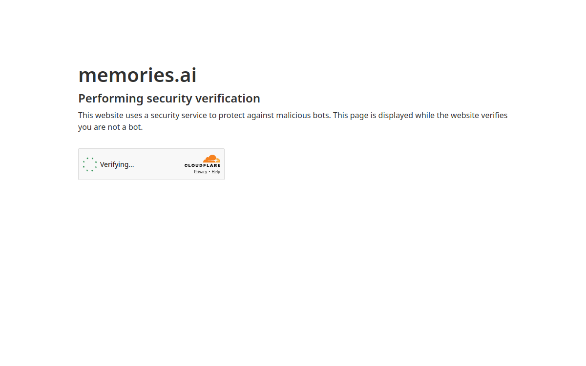 Screenshot of Memories.ai