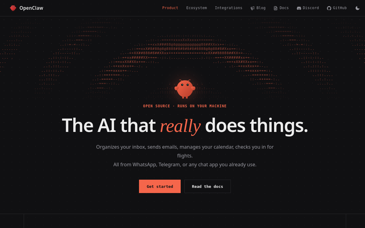 Screenshot of OpenClaw