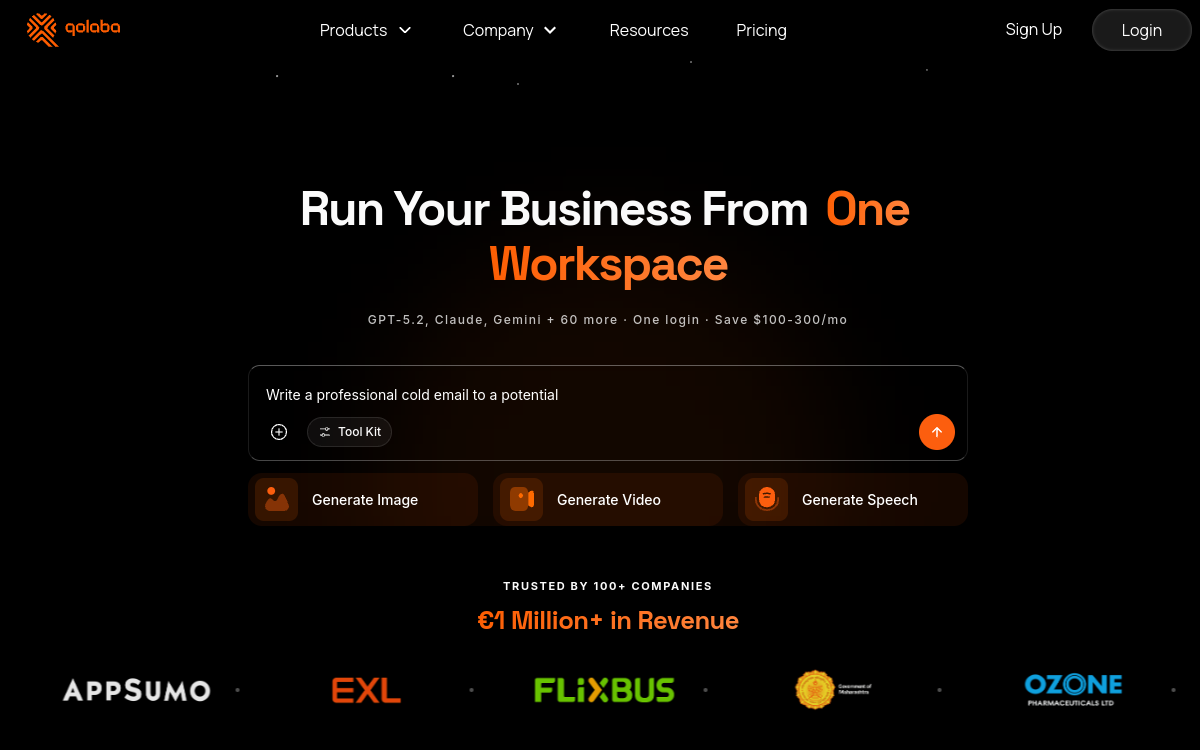 Screenshot of Qolaba AI Studio