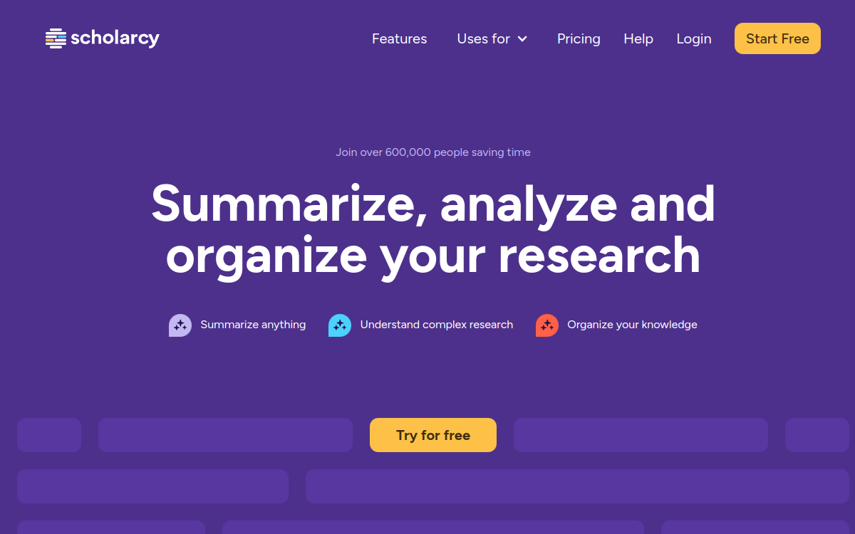 Screenshot of Scholarcy