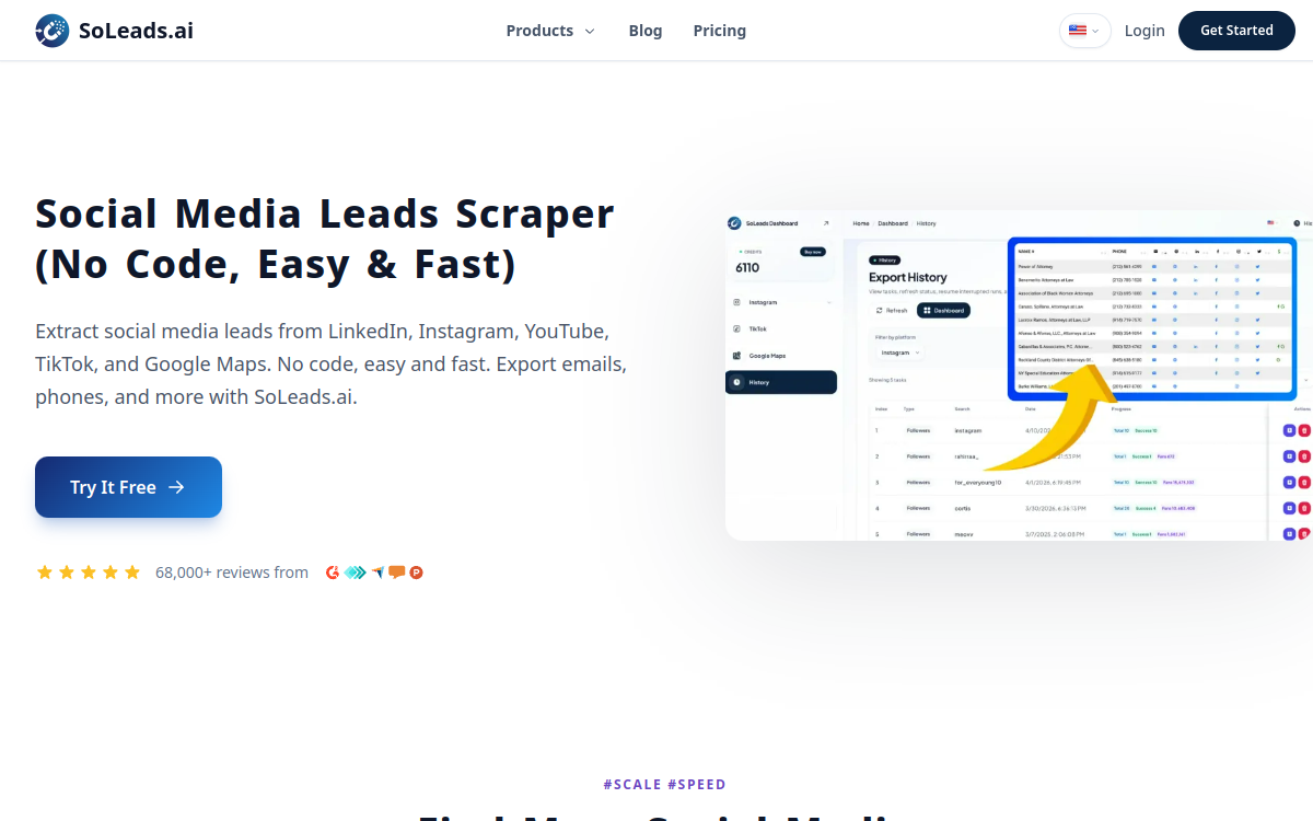 Screenshot of Soleads