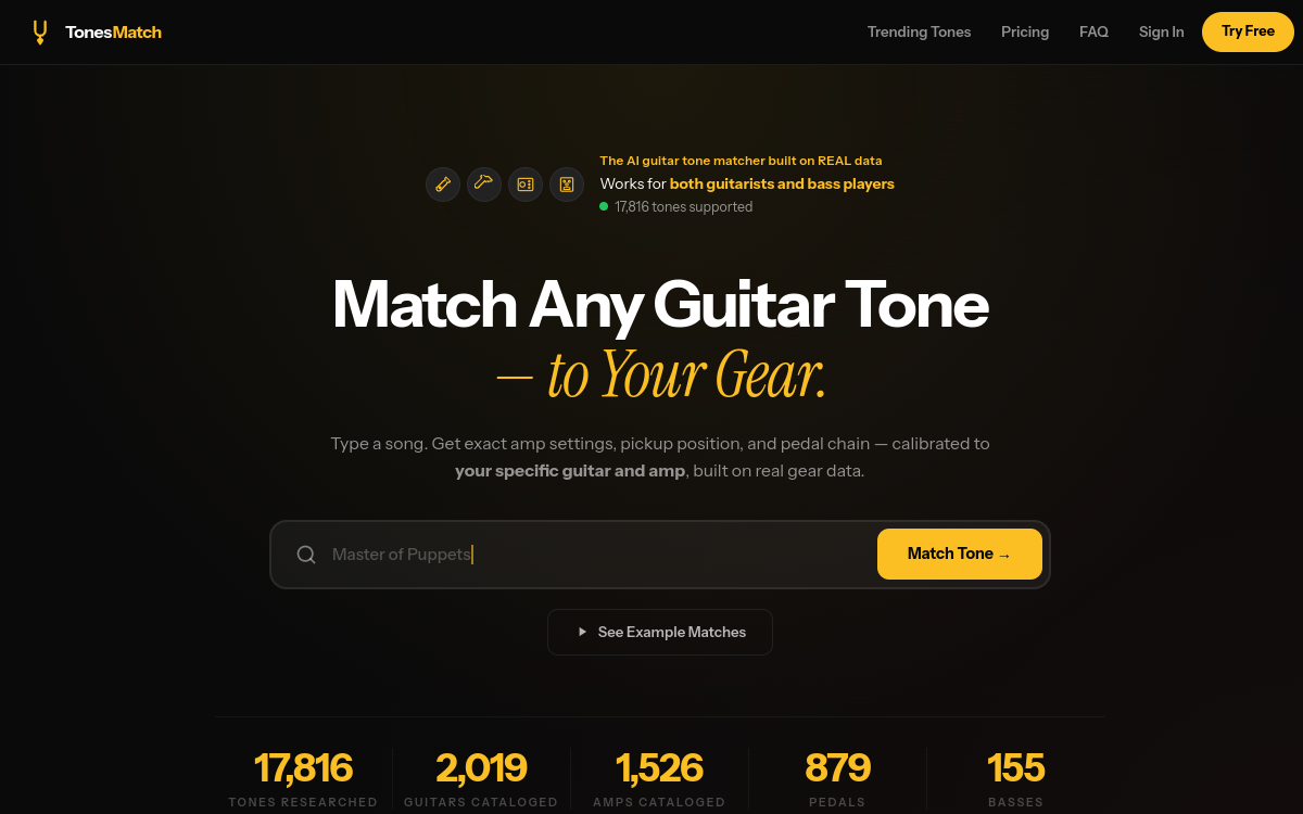 Screenshot of TonesMatch