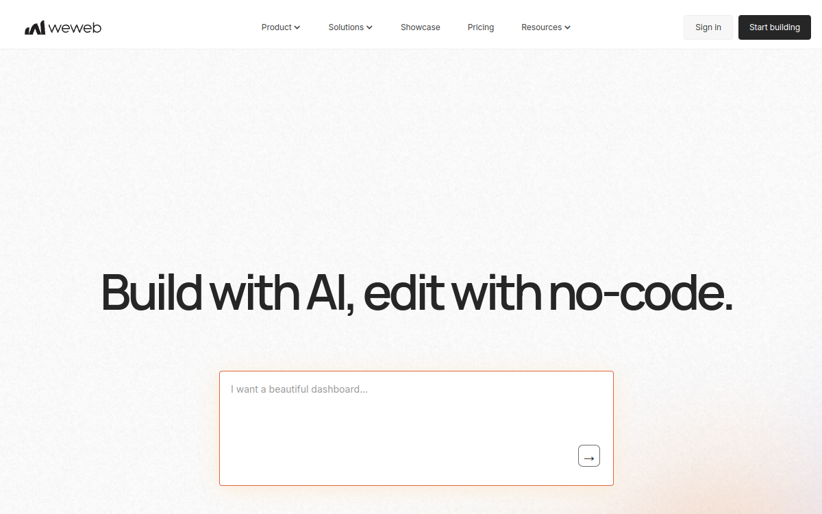 Screenshot of WeWeb