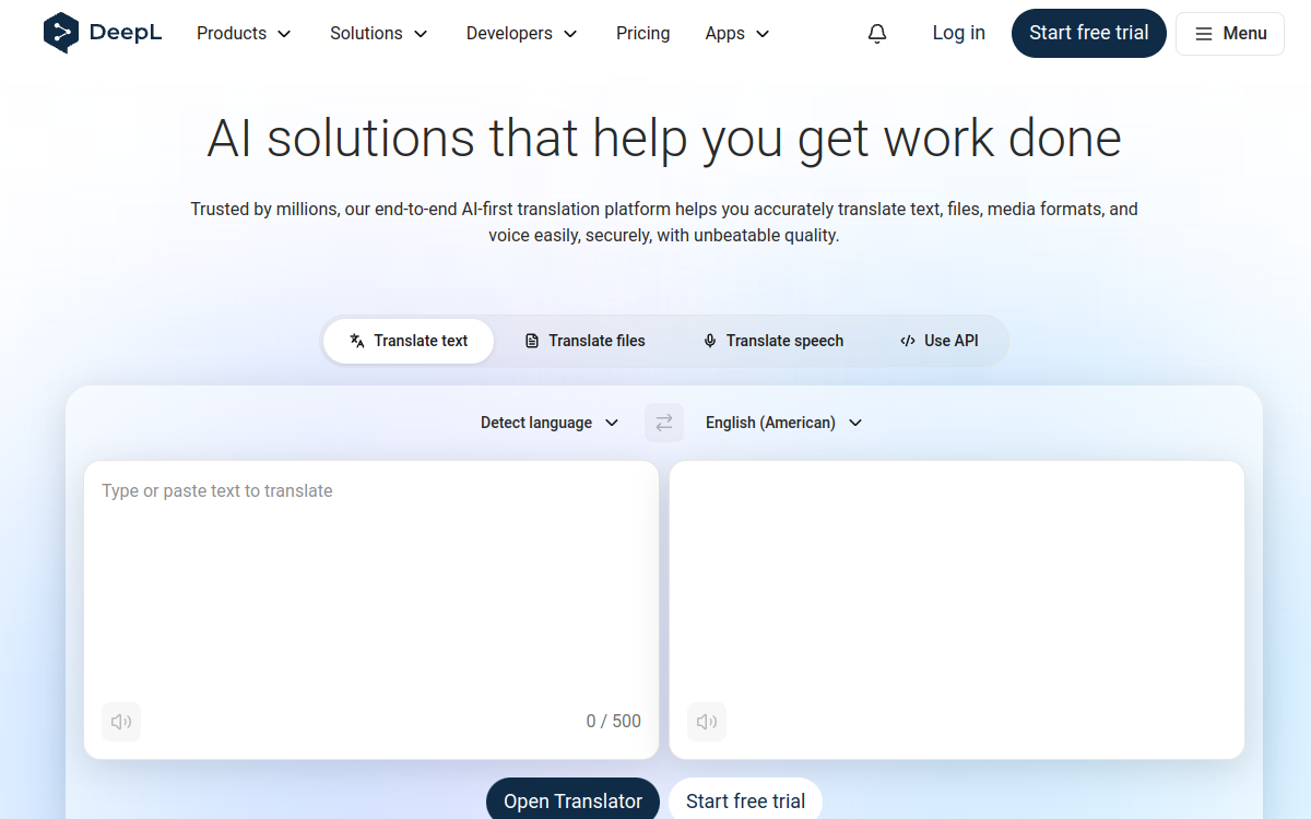 Screenshot of DeepL