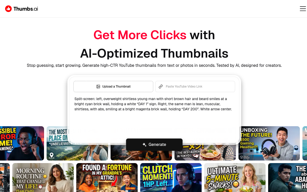 Screenshot of Thumbs AI