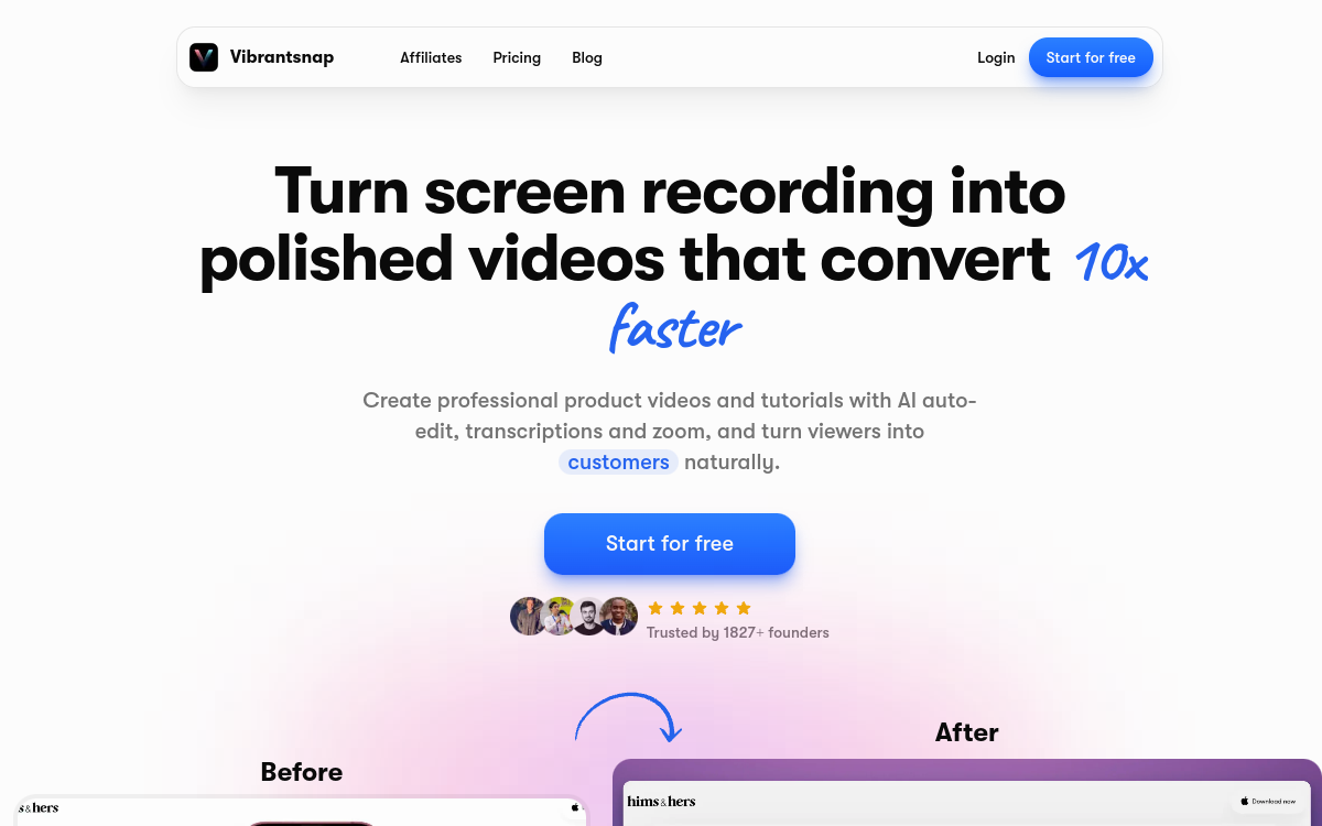 Screenshot of VibrantSnap