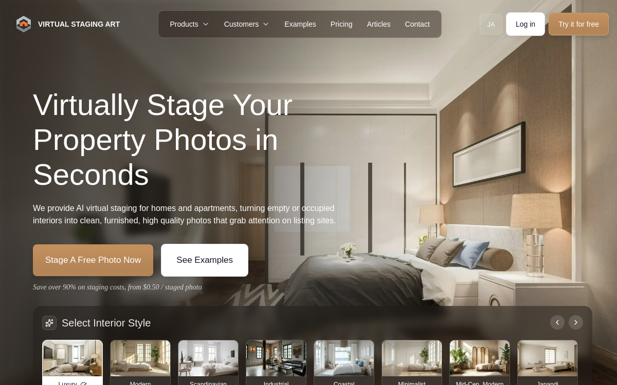 Screenshot of VirtualStaging.art