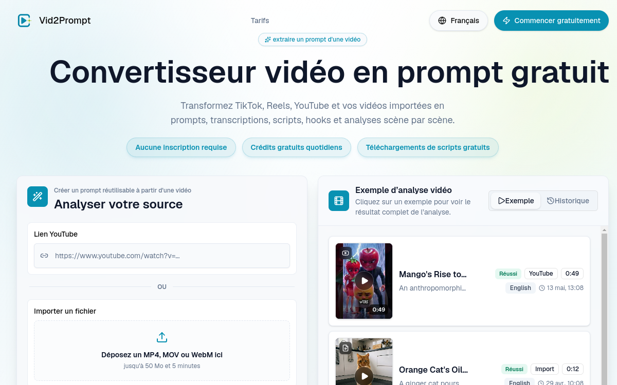 Screenshot of Vid2Prompt