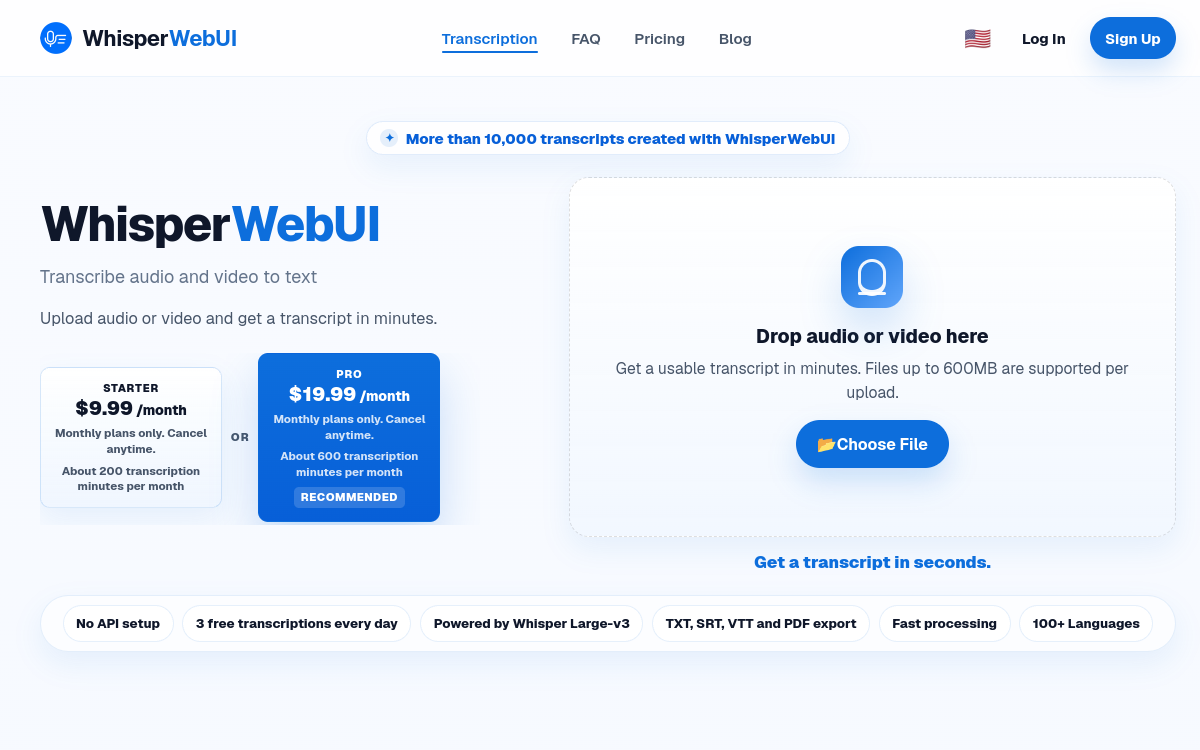 Screenshot of WhisperWebUI