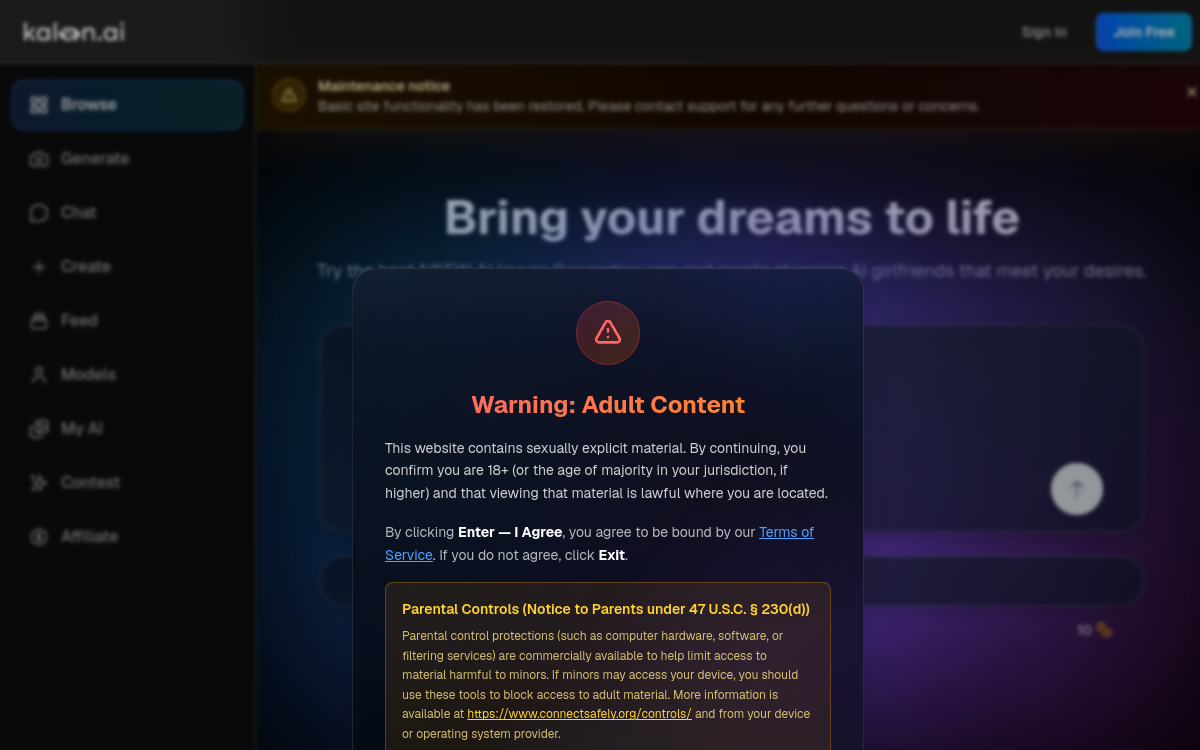 Screenshot of KalonAI