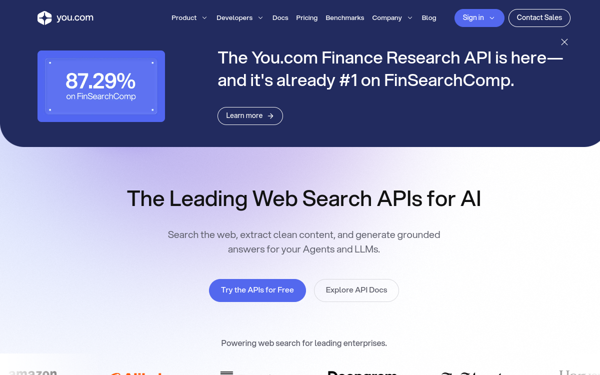 Screenshot of You.com