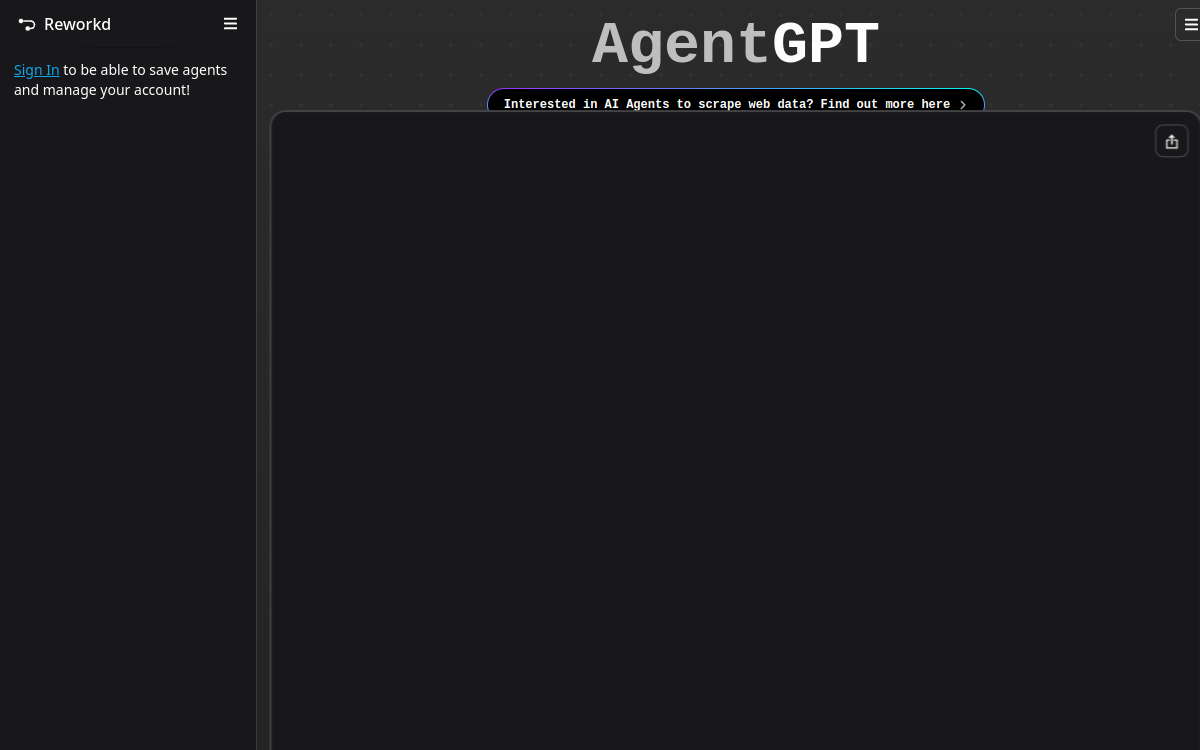 Screenshot of AgentGPT