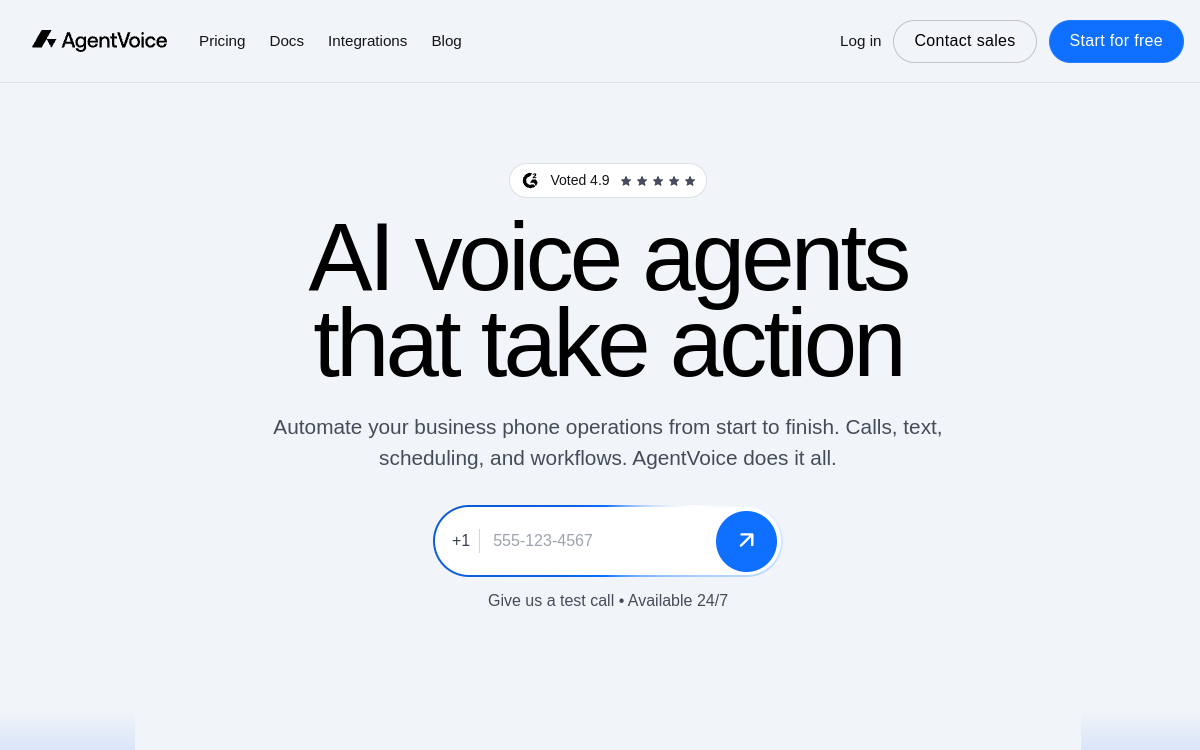 Screenshot of AgentVoice